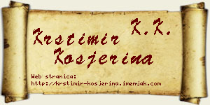Krstimir Kosjerina vizit kartica